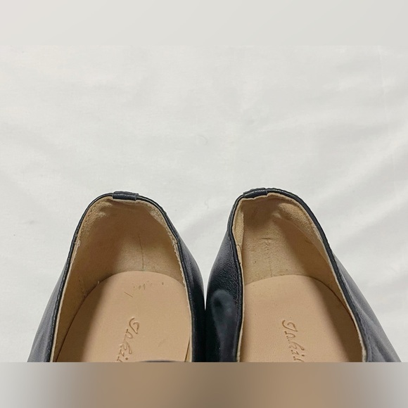 Black Leather Heart Detail Loafers - Picture 8 of 10